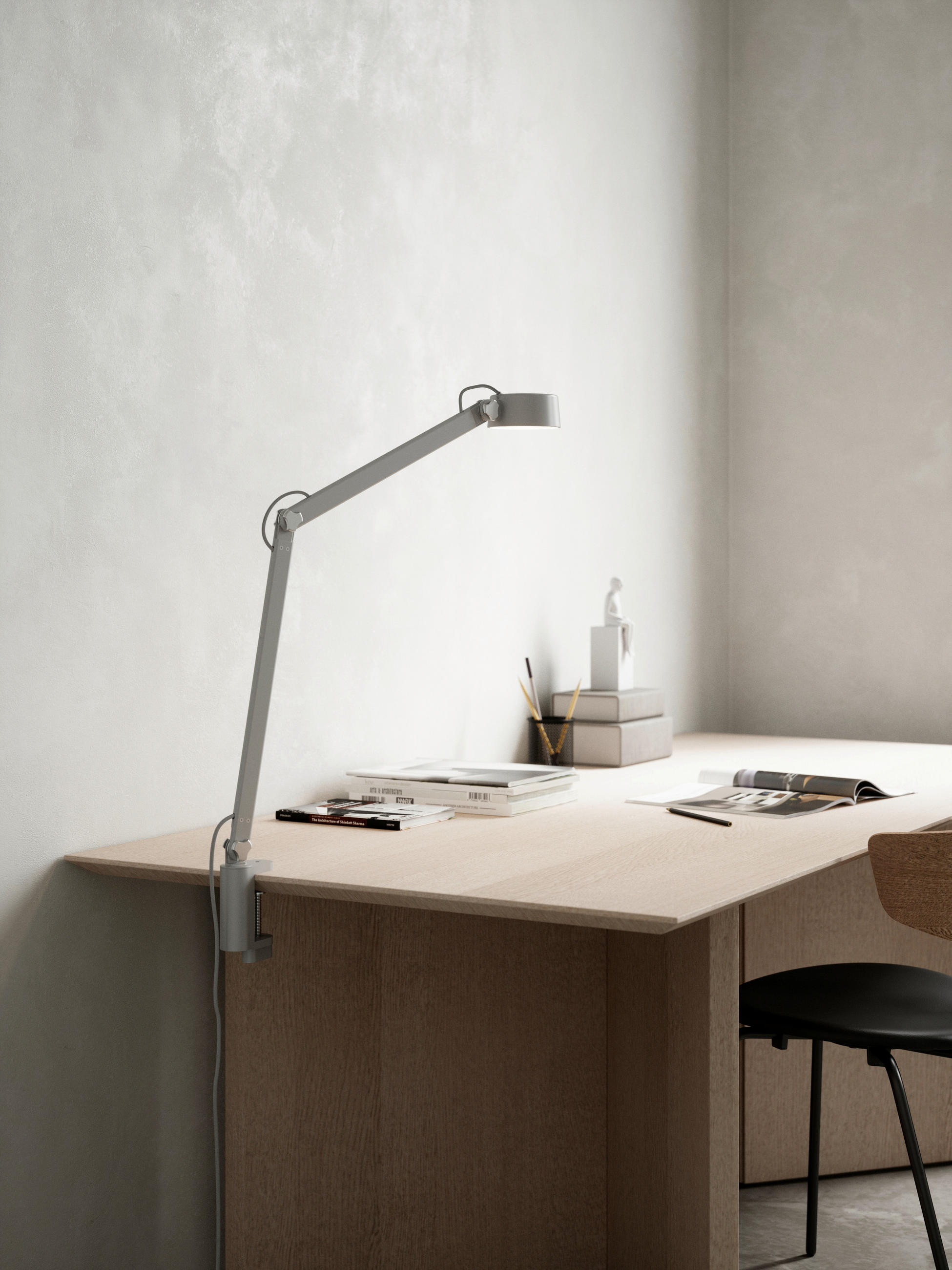 SCHREIBTISCHLEUCHTE NOBU 49,5/10,5/46,5 cm   - Schwarz/Grau, Design, Metall (49,5/10,5/46,5cm) - Nordlux