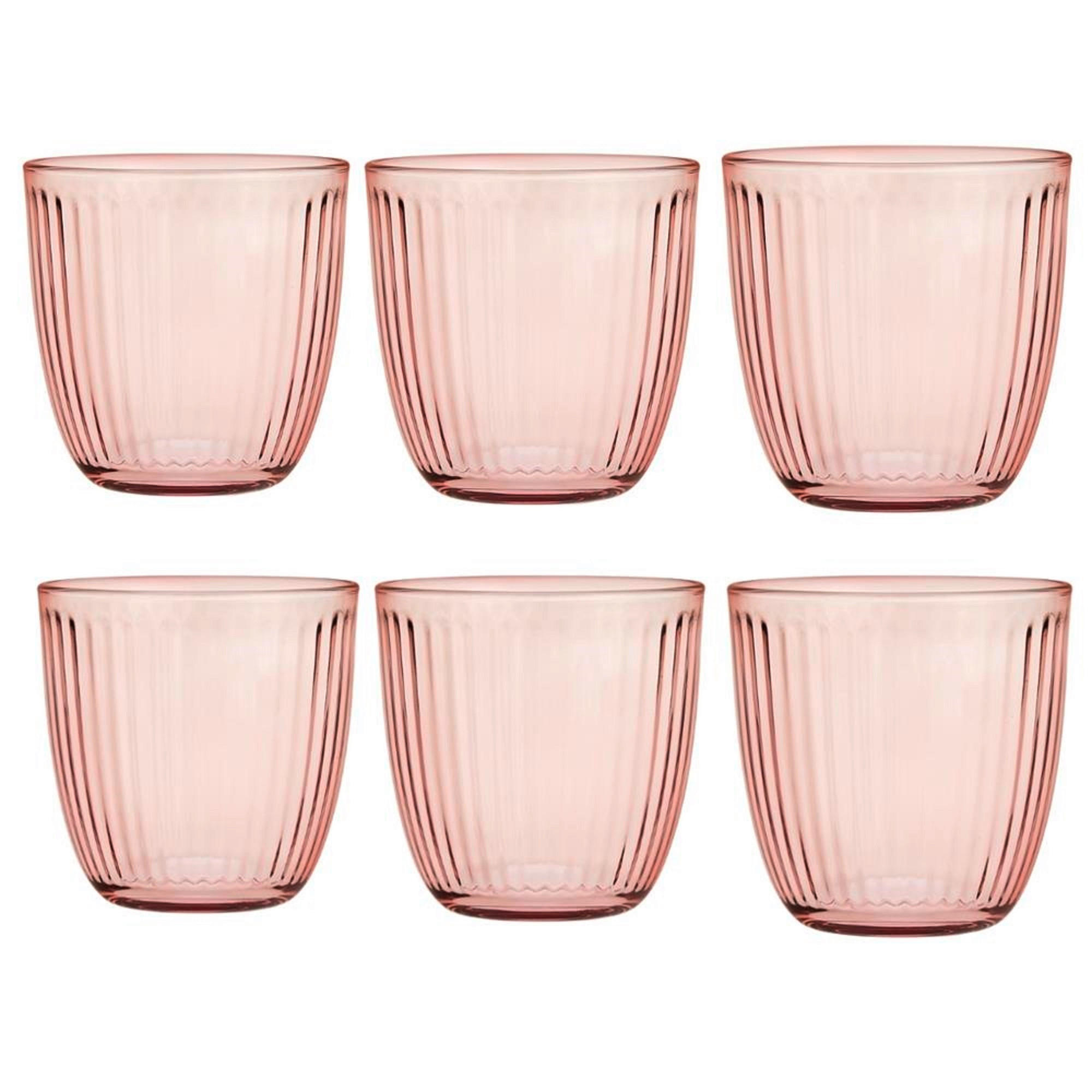 SET KOZARCEV  - roza, Basics, steklo (8,5cm)