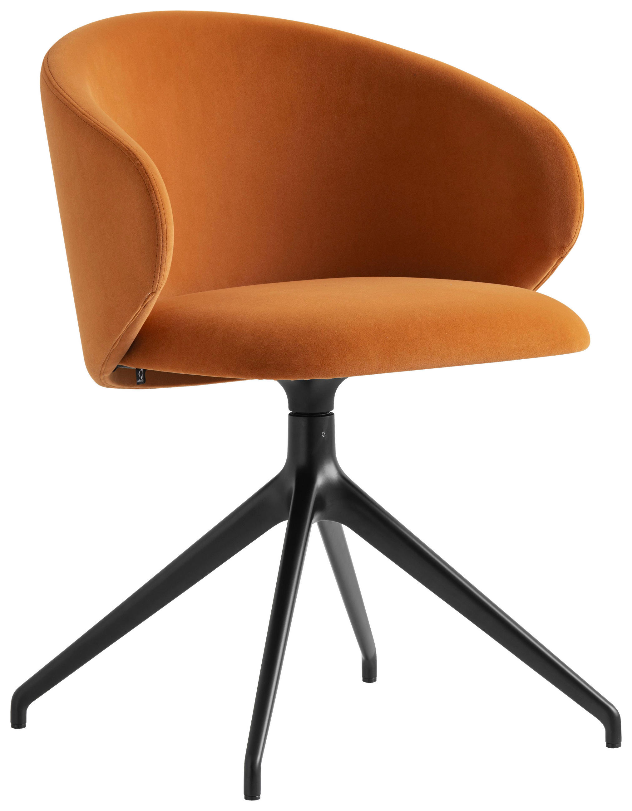 ARMLEHNSTUHL  in Aluminium Samt  - Schwarz/Orange, Design, Textil/Metall (56,5/78/59cm) - Connubia 