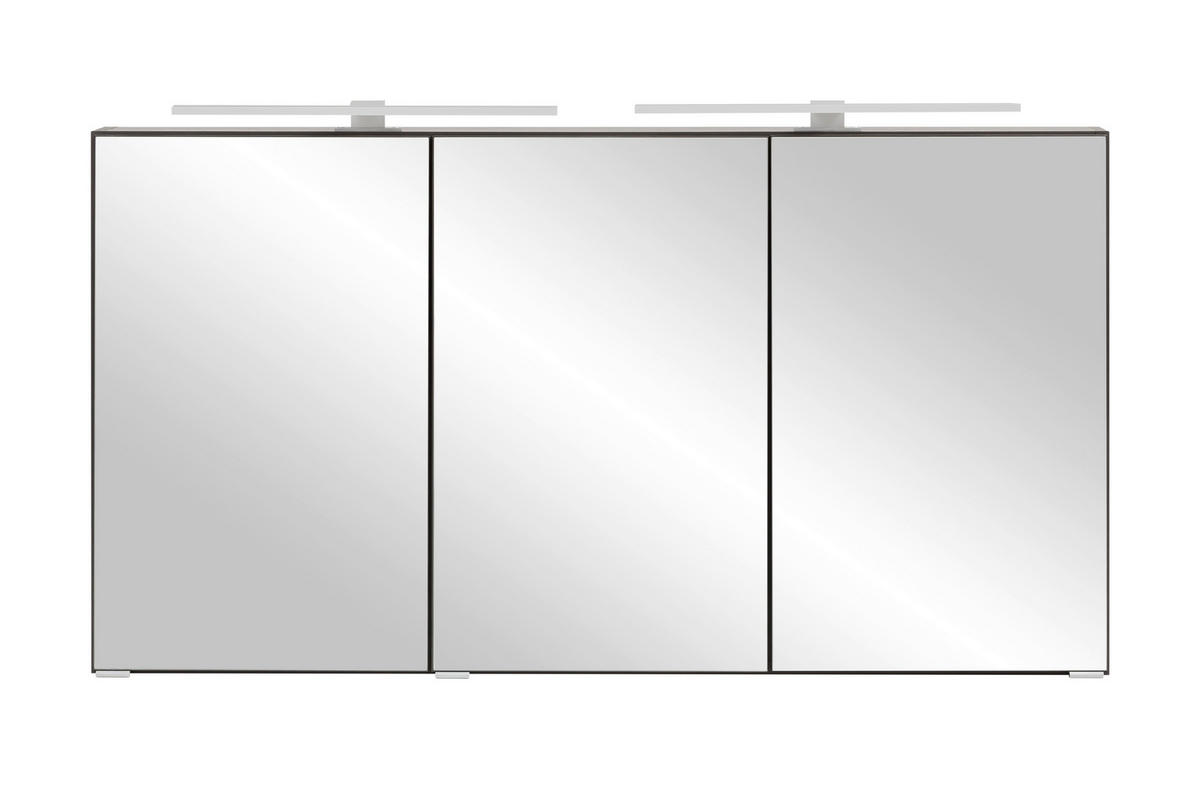 SPIEGELSCHRANK 120/64/20 cm  - Graphitfarben, Natur, Holzwerkstoff (120/64/20cm) - Xora