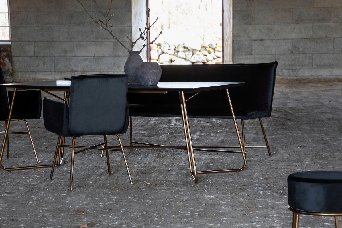 MATBORD i metall, trämaterial 180/90/75 cm   - mässingsfärgad/svart, Design, metall/trämaterial (180/90/75cm) - Livetastic