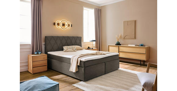 BOXSPRINGBETT 180/200 cm in Braun - Schwarz/Braun, Design, Kunststoff/Textil (180/200cm) - Xora