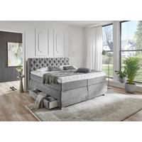 BOXSPRINGBETT 180/200 cm  in Grau  - Grau, MODERN, Kunststoff/Textil (180/200cm) - MID.YOU