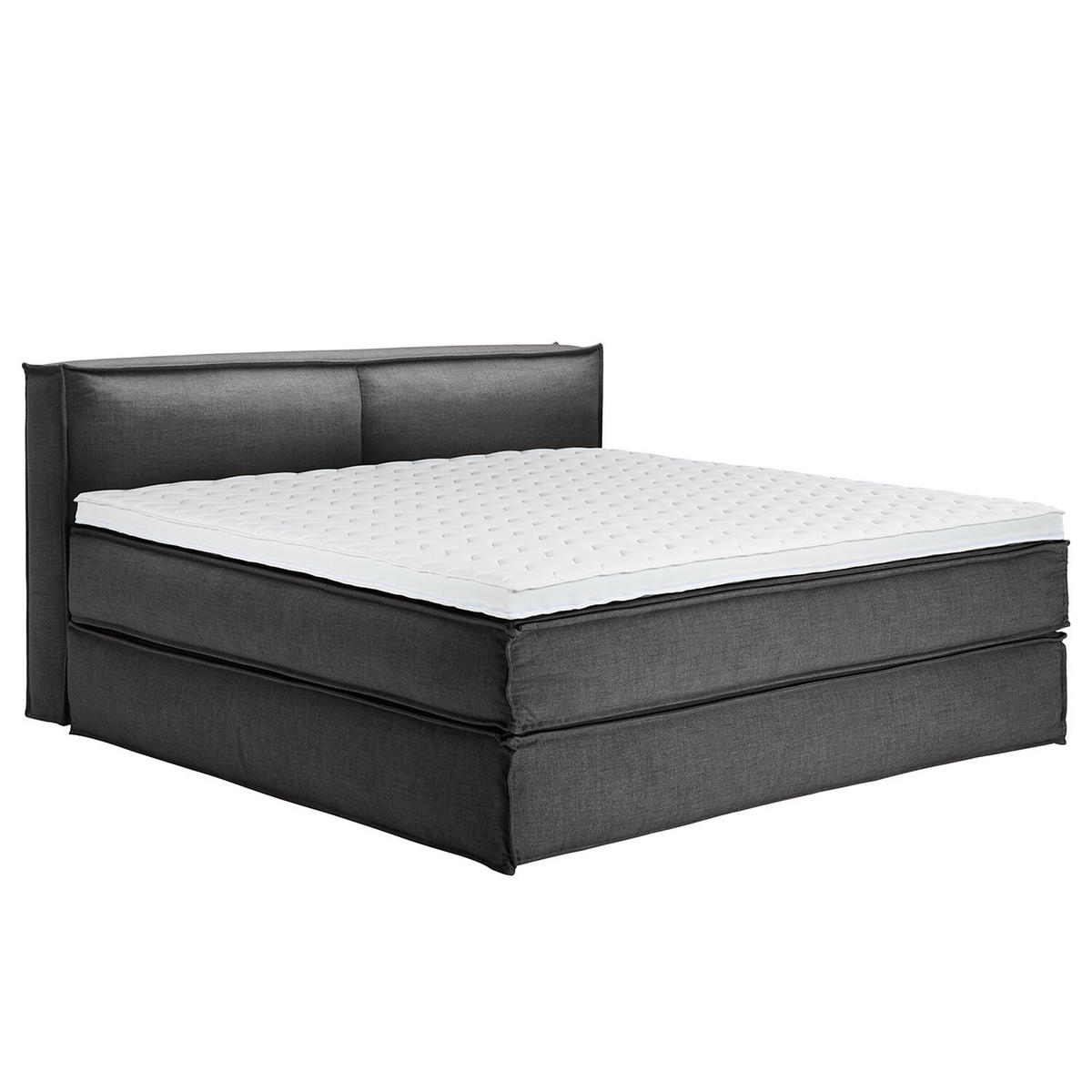 BOXSPRINGBETT 200/200 cm  in Anthrazit  - Anthrazit/Schwarz, Design, Textil (200/200cm) - home24