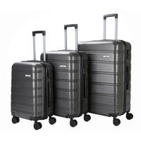 REISEKOFFERSET Dunkelgrau 3-teilig  - Dunkelgrau, Lifestyle, Kunststoff/Metall - Novel