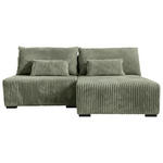 ECKSOFA Olivgrün Cord  - Schwarz/Olivgrün, MODERN, Holz/Textil (210/145cm) - Carryhome