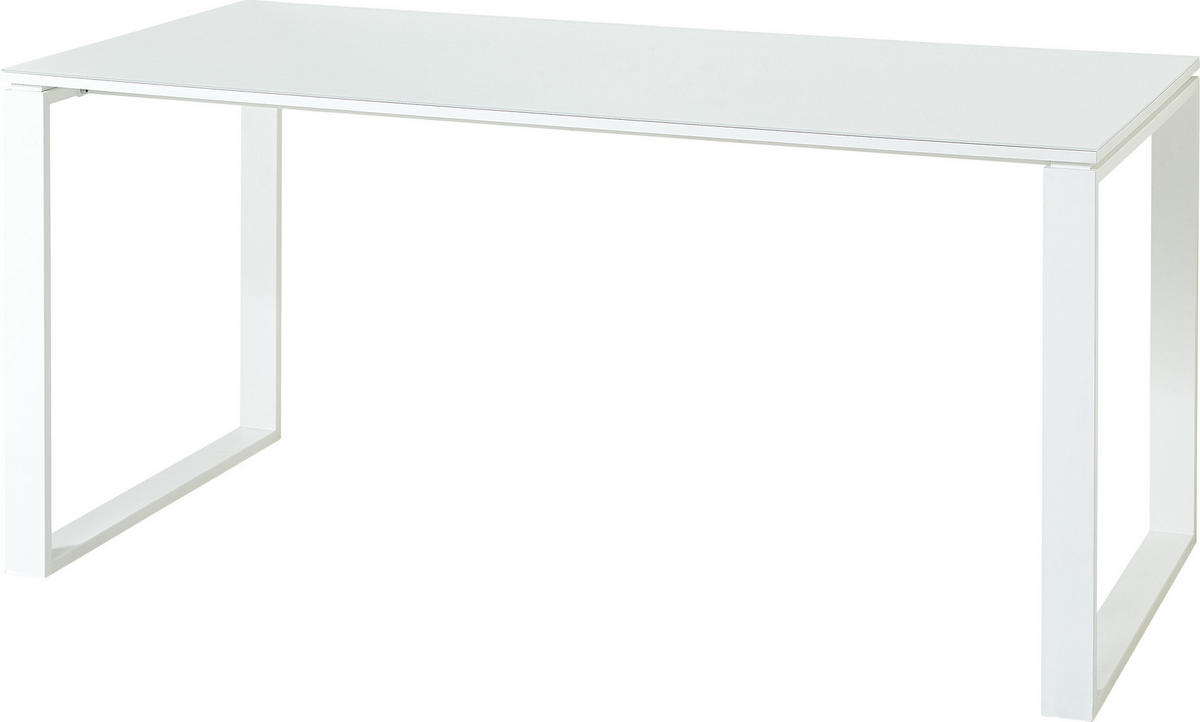 SCHREIBTISCH 160/80/75 cm  in Weiss  - Weiss, Modern, Glas/Holzwerkstoff (160/80/75cm) - Germania