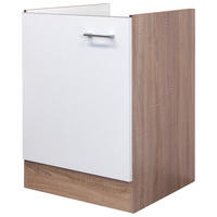 SPÜLENUNTERSCHRANK 50/82/57 cm  in Weiß, Sonoma Eiche  - Alufarben/Weiß, KONVENTIONELL, Holzwerkstoff/Kunststoff (50/82/57cm) - FlexWell