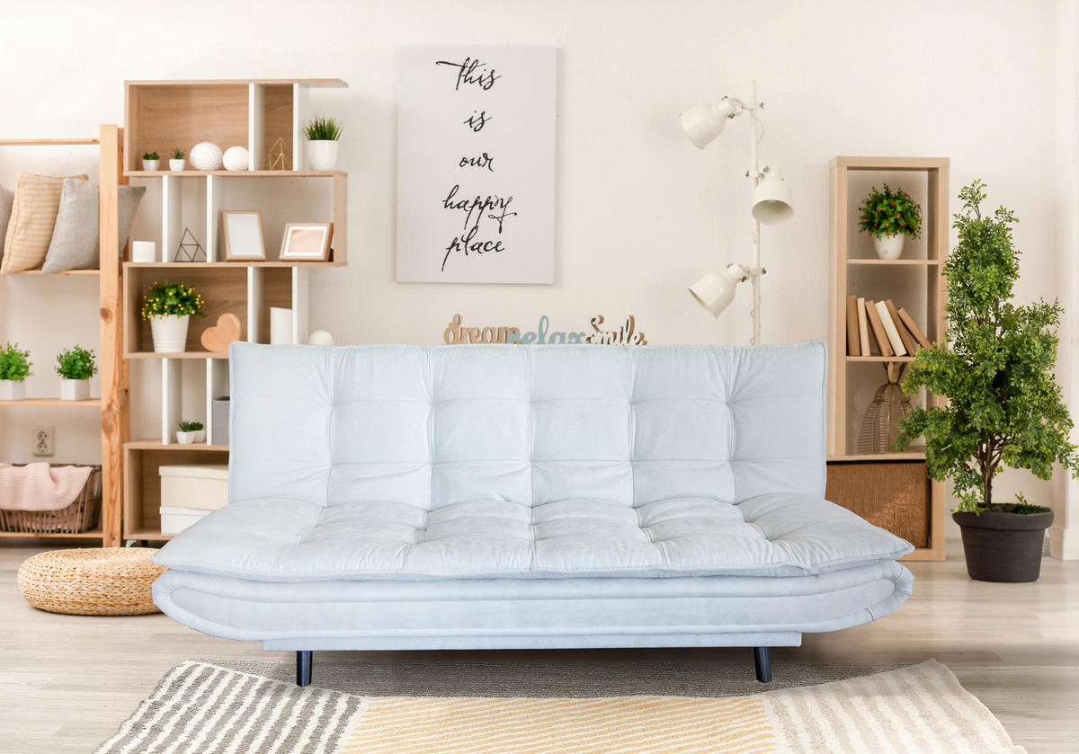 SCHLAFSOFA Mikrofaser, gesteppt Beige ,[ ]}Schlafen auf Sitzhöhe, Rückenfutter  - Beige/Schwarz, Modern, Holz/Textil (194/100/90cm) - P & B