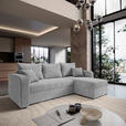 ECKSOFA  in Cord Grau  - Schwarz/Grau, KONVENTIONELL, Kunststoff/Textil (238/144cm) - Carryhome