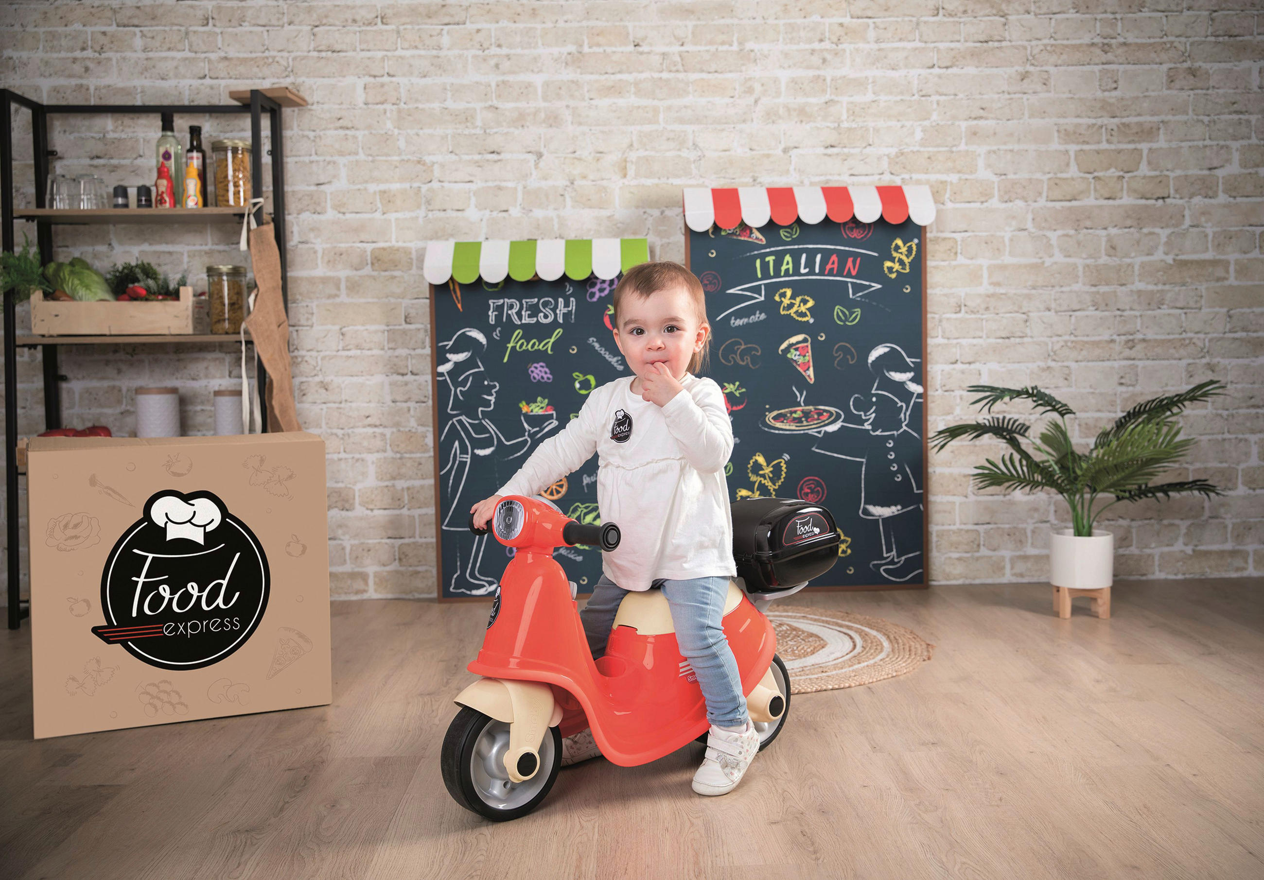 LAUFRAD Smoby Scooter Food Express - Multicolor, Basics, Kunststoff (58,9/23,3/39cm) - Simba