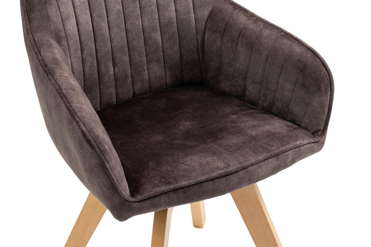 Armlehnstuhl Hanna  in  - Dunkelbraun/Buchefarben, KONVENTIONELL, Holz/Textil (63/83/63cm) - MID.YOU