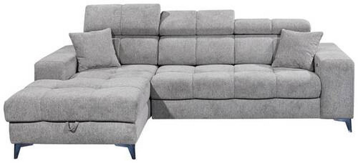ECKSOFA in Chenille Taupe  - Taupe/Schwarz, Konventionell, Kunststoff/Textil (172/268cm) - MID.YOU