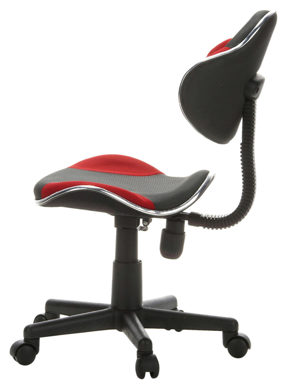 OTOČNÁ ŽIDLE PRO MLÁDEŽ, šedá, červená - šedá/červená, Basics, plast (45/86-101/42cm) - MID.YOU
