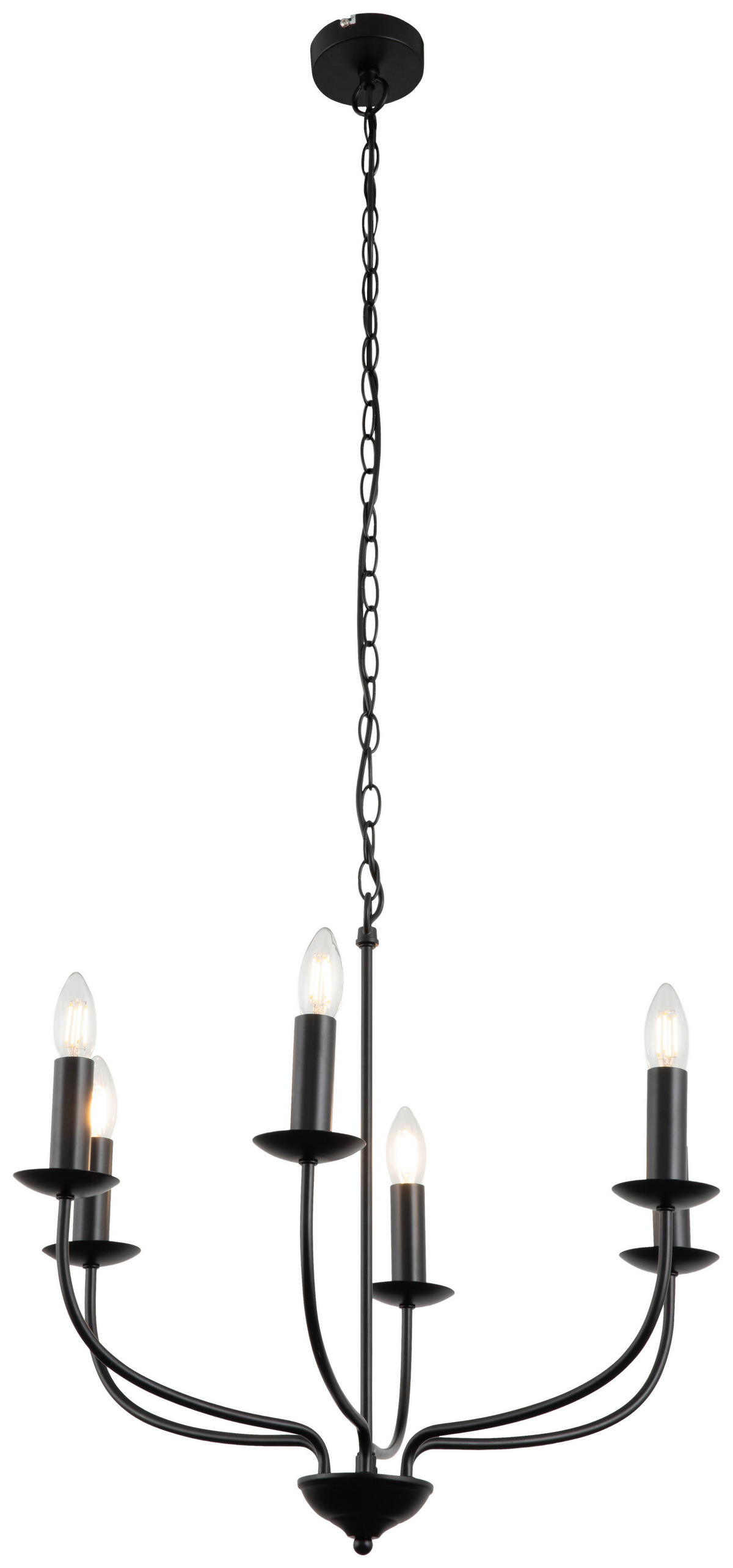 HÄNGELEUCHTE 45/130 cm  - Schwarz, Trend, Metall (45/130cm) - Novel