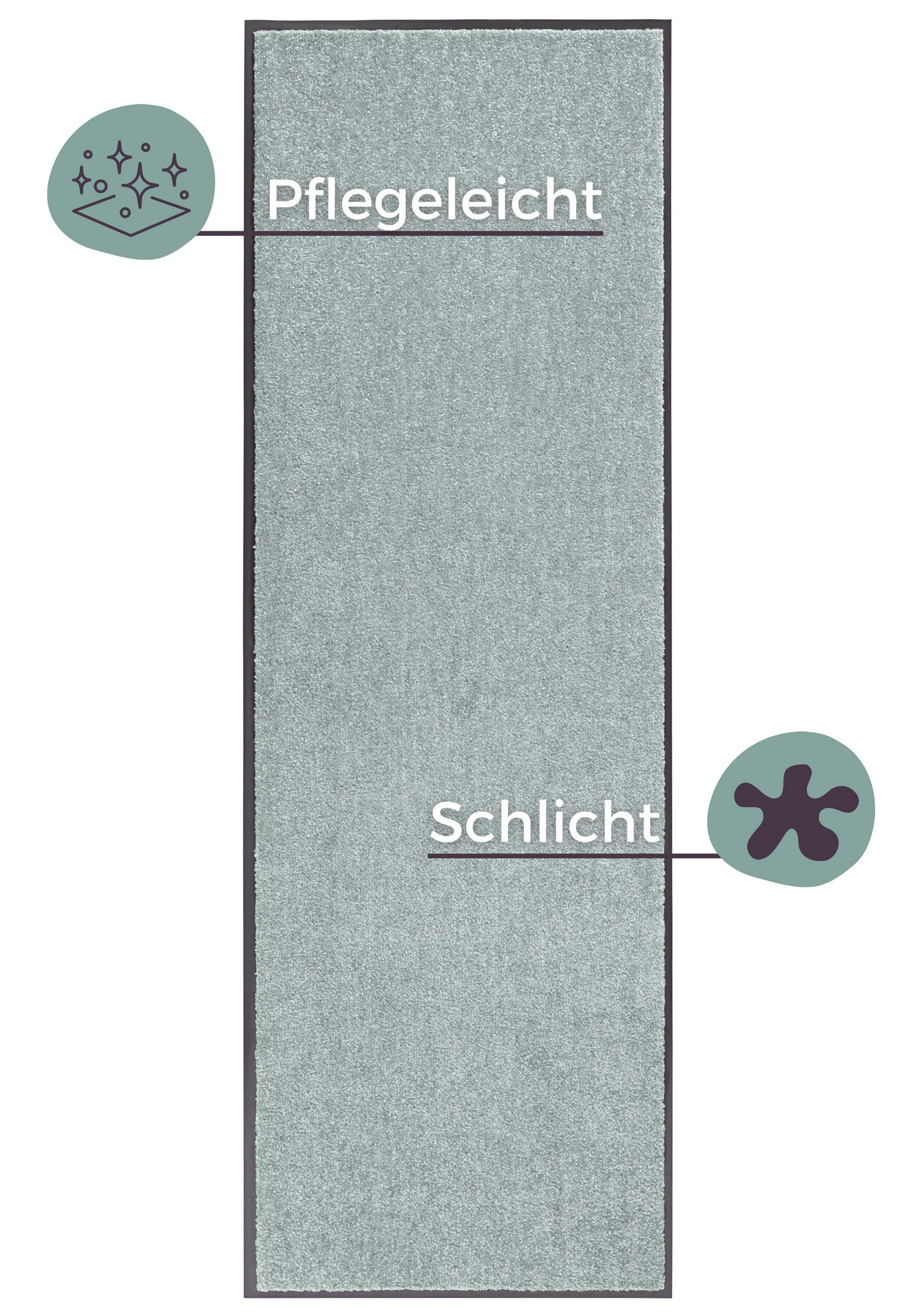 SCHMUTZFANGMATTE  90/150 cm  Grün  Uni  - Grün, Basics, Kunststoff/Textil (90/150cm) - Hanse Home