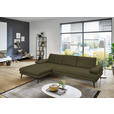 ECKSOFA in Echtleder Olivgrün  180/310 cm  - Schwarz/Olivgrün, Design, Leder/Metall (180/310cm) - Dieter Knoll