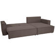 ECKSOFA inkl. Funktionen Mokka Cord  - Schwarz/Mokka, Design, Textil (267/141cm) - Xora