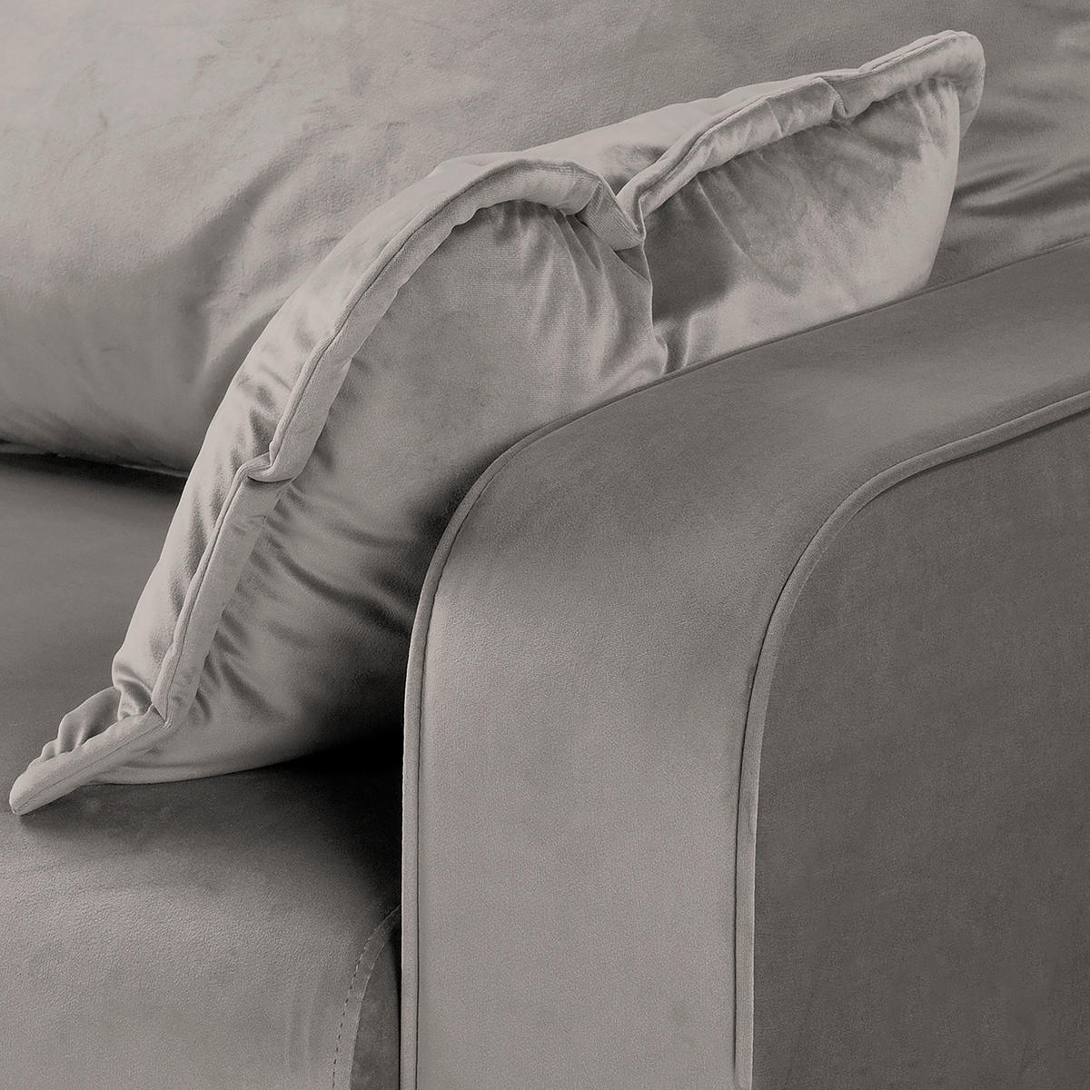 3-SITZER-SOFA Mikrofaser Grau  - Wengefarben/Grau, Design, Holz/Textil (193/86/87cm) - Livetastic