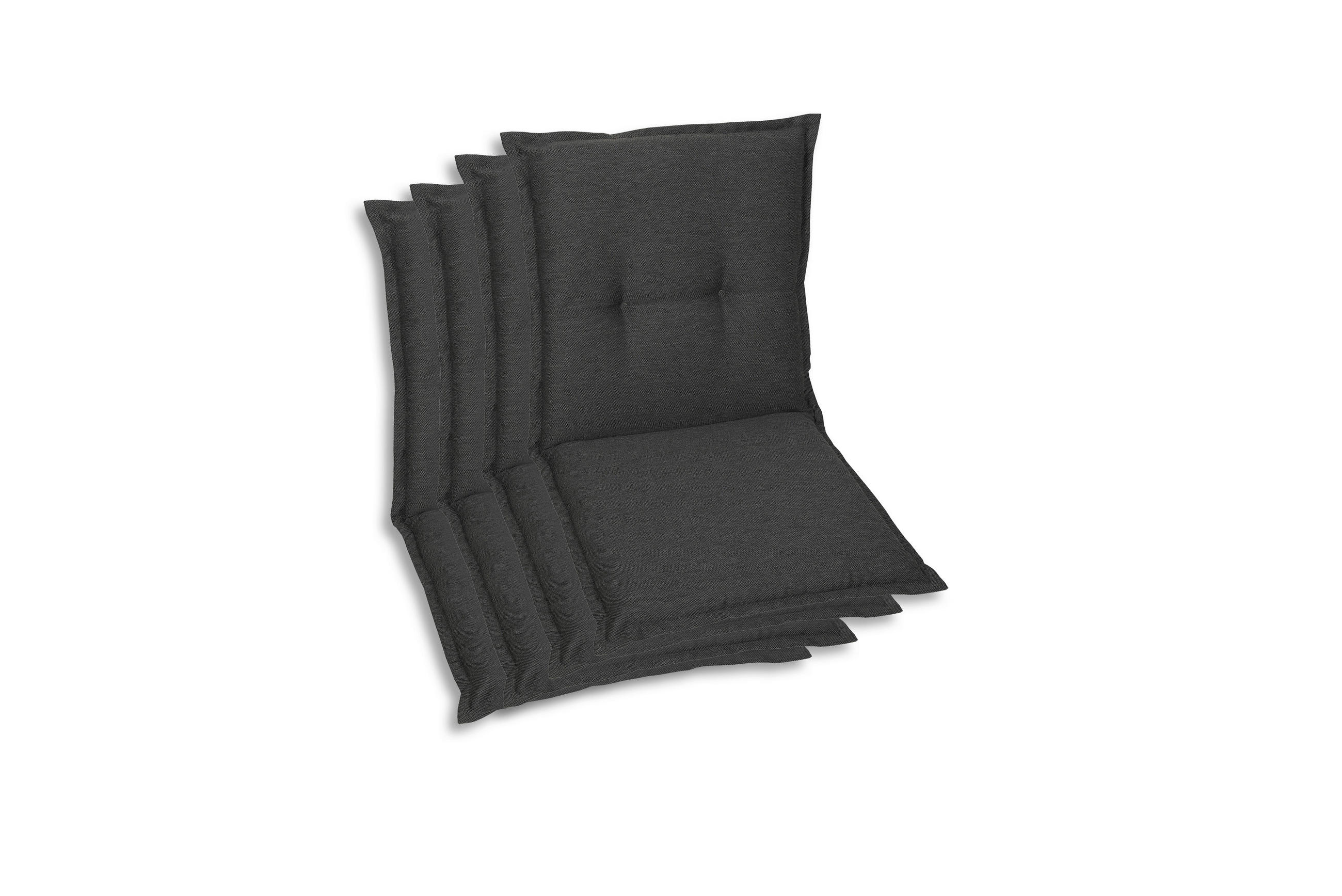 SESSELAUFLAGENSET Uni  - Anthrazit, Basics, Textil (50/7/100cm)