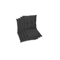 SESSELAUFLAGENSET in Anthrazit Uni  - Anthrazit, Basics, Textil (50/7/100cm)