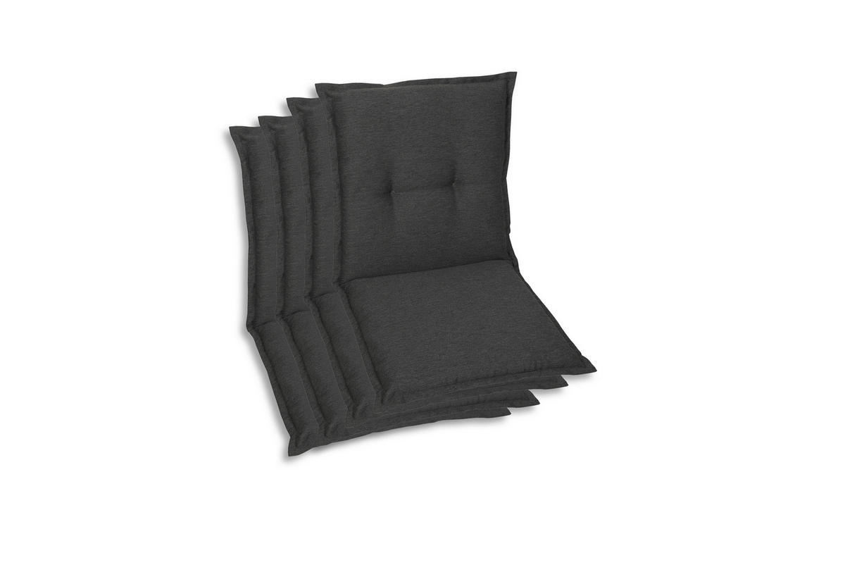 SESSELAUFLAGENSET in Anthrazit Uni  - Anthrazit, Basics, Textil (50/7/100cm)