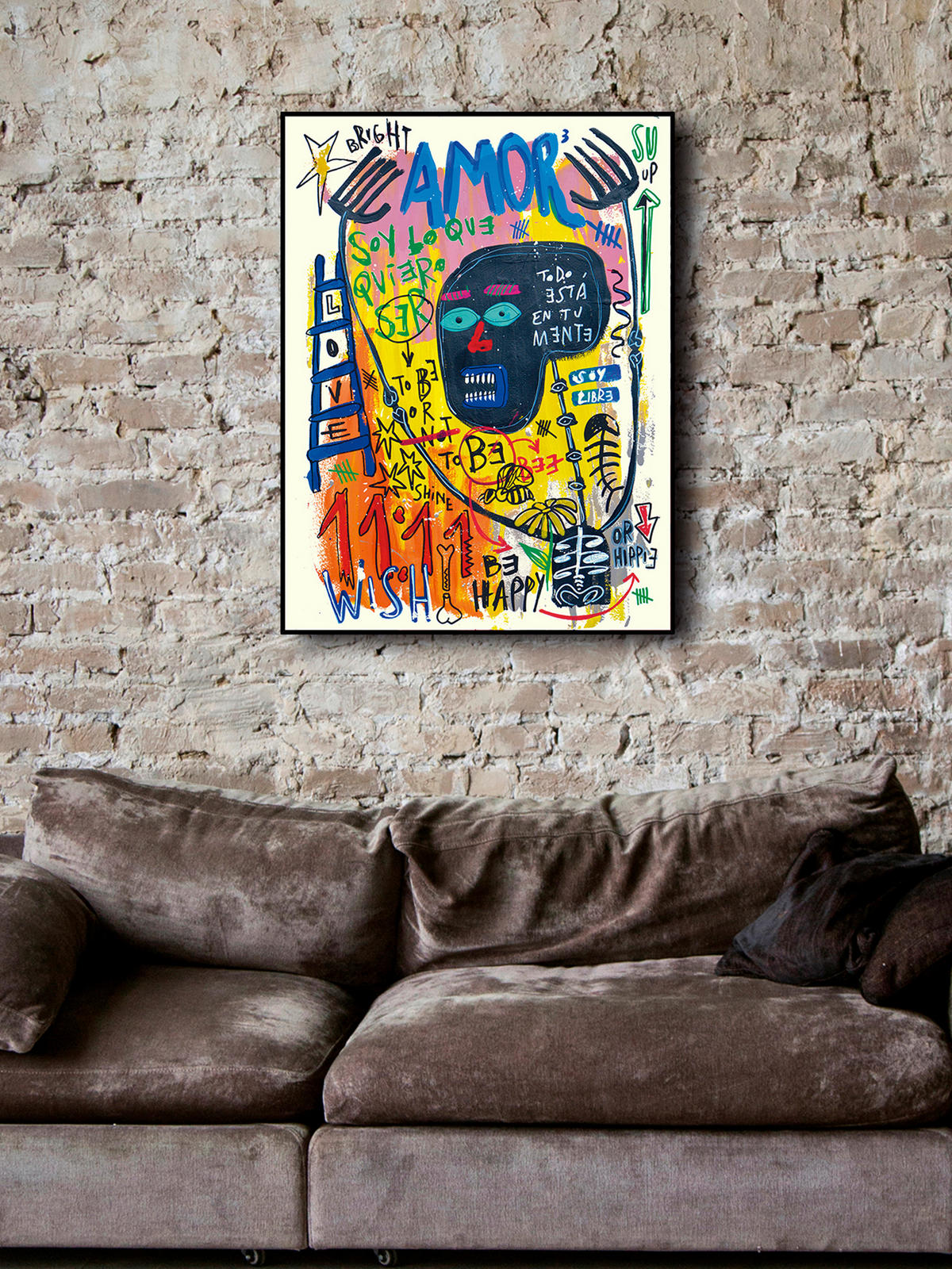 KUNSTDRUCK 60/80 cm  - Multicolor/Schwarz, Design, Holzwerkstoff (60/80cm) - Monee