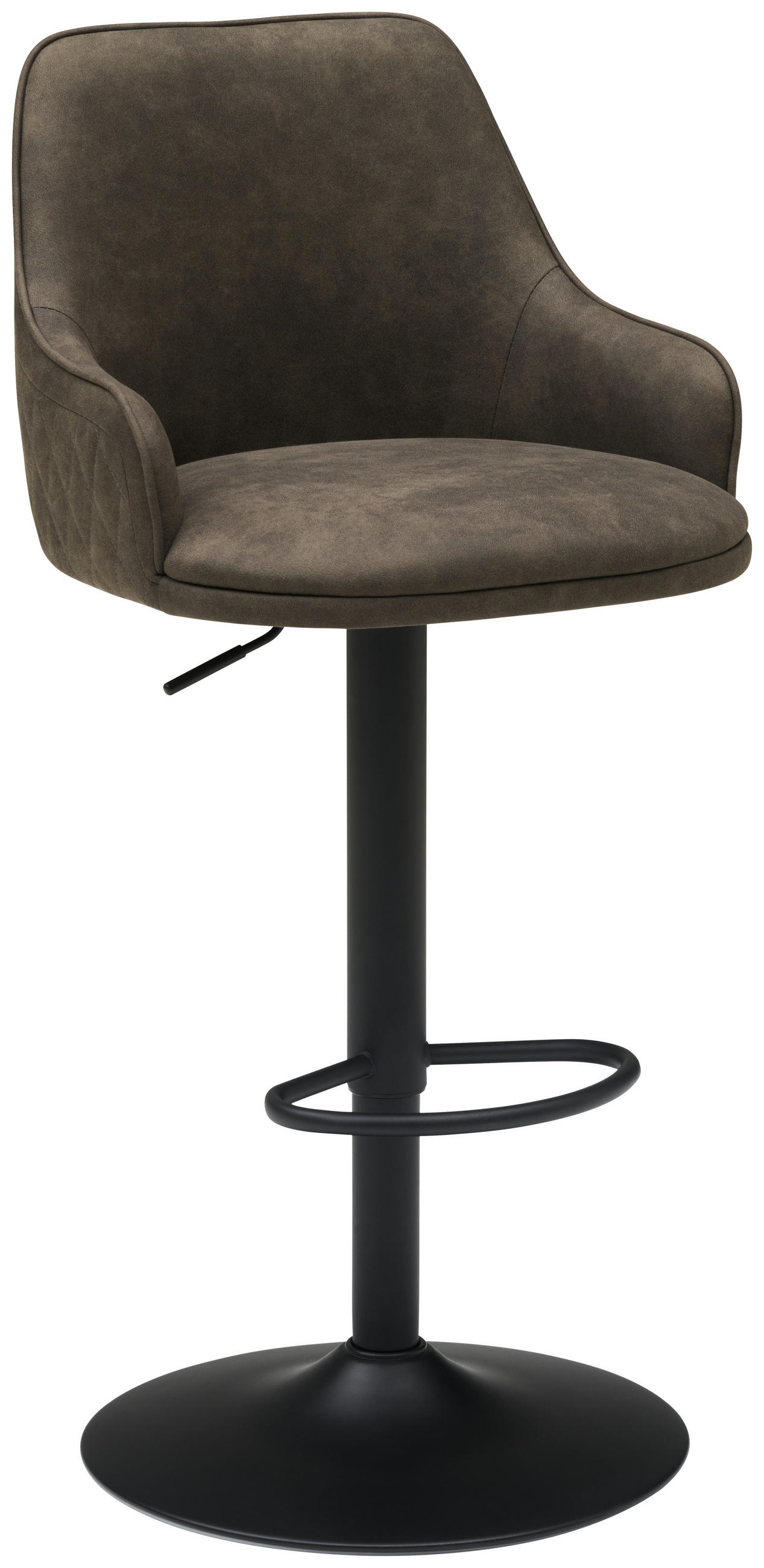 BARHOCKER in Metall, Textil Grau, Schwarz  - Schwarz/Grau, KONVENTIONELL, Textil/Metall (50/90-111/51cm) - MID.YOU