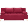 SCHLAFSOFA in Webstoff Rot  - Rot/Naturfarben, Konventionell, Holz/Textil (195/90/90cm) - Cantus