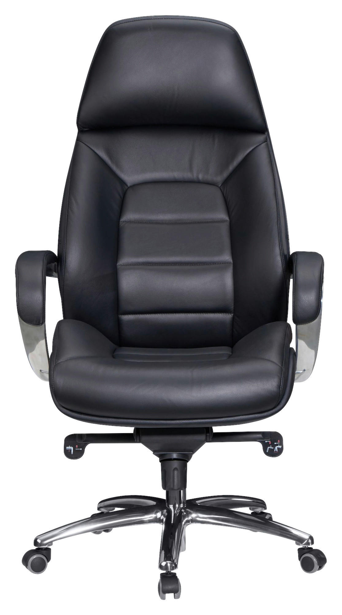 CHEFSESSEL Schwarz  - Alufarben/Schwarz, MODERN, Leder/Kunststoff (67/140/67cm) - MID.YOU