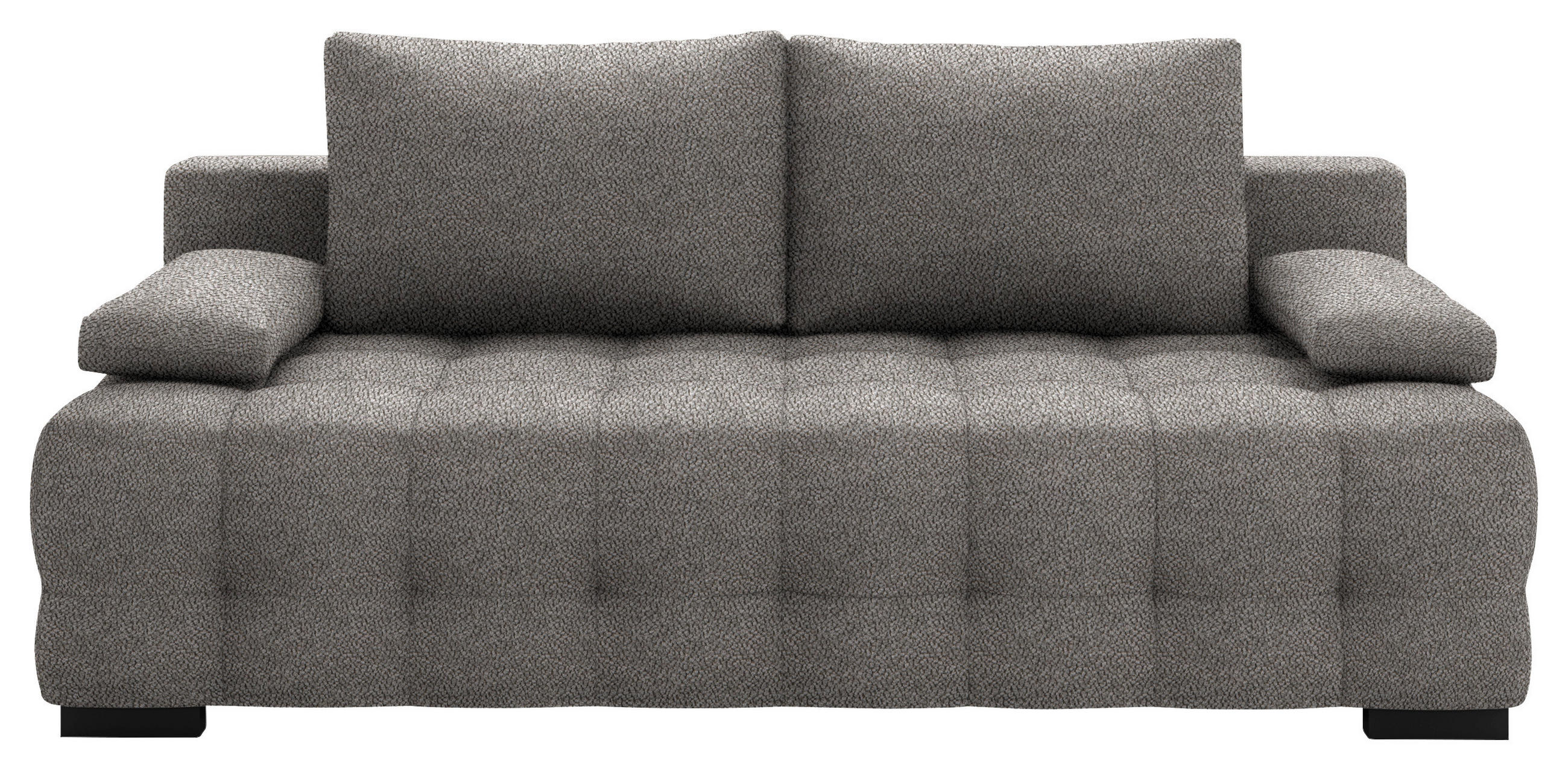SCHLAFSOFA in Chenille, Plüsch Dunkelgrau  - Dunkelgrau/Schwarz, KONVENTIONELL, Kunststoff/Textil (209/96/100cm) - Stylife