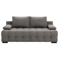 SCHLAFSOFA in Chenille, Plüsch Dunkelgrau  - Dunkelgrau/Schwarz, KONVENTIONELL, Kunststoff/Textil (209/96/100cm) - Stylife