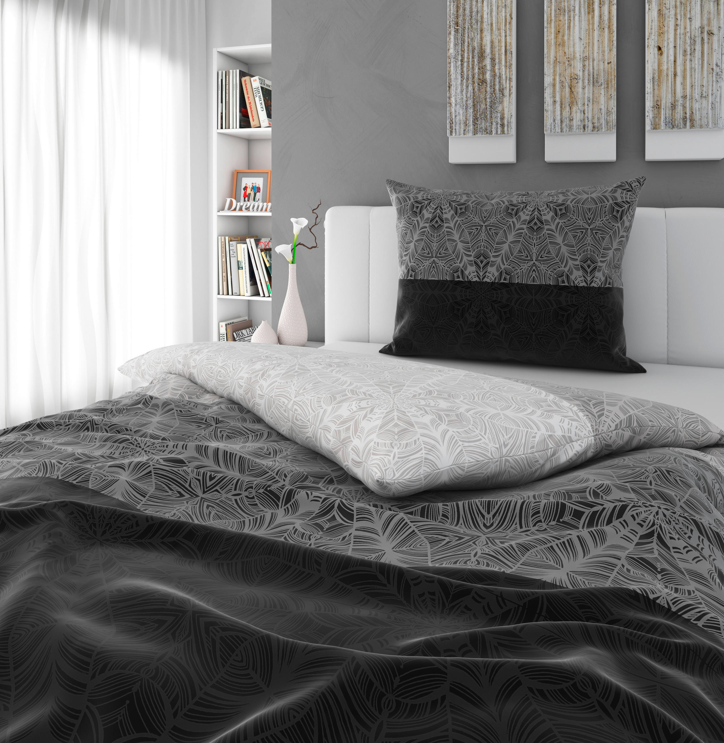 BETTWÄSCHE Satin 140/200 cm  - Schwarz, KONVENTIONELL, Textil (140/200cm) - Esposa