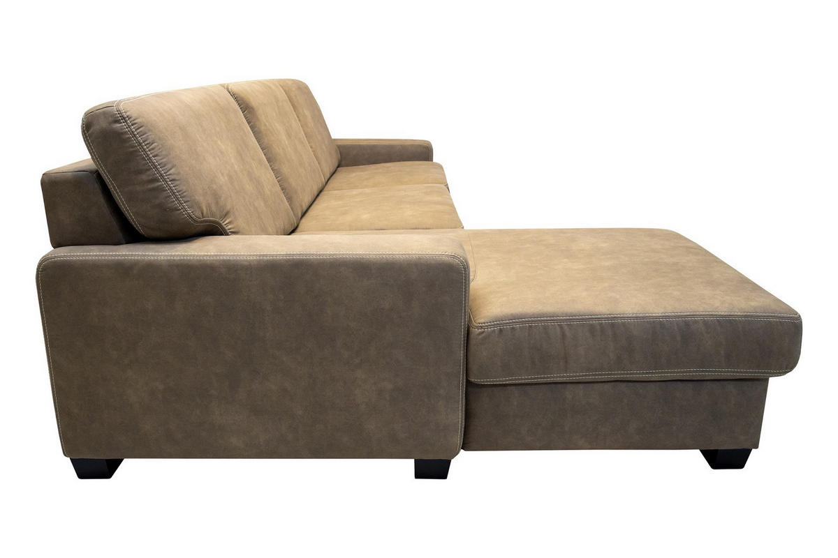 SAROKKANAPÉ textil taupe  - bézs/taupe, Basics, textil/fa (175/91/277cm) - Andante
