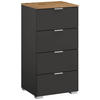 KOMMODE 40/81/42 cm  in Graphitfarben, Eiche Artisan  - Alufarben/Graphitfarben, Trend, Holzwerkstoff/Kunststoff (40/81/42cm) - Stylife