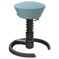 BÜROHOCKER 55/45,66/55 cm  - Pastellblau/Schwarz, Basics, Textil/Metall (55/45,66/55cm) - Aeris