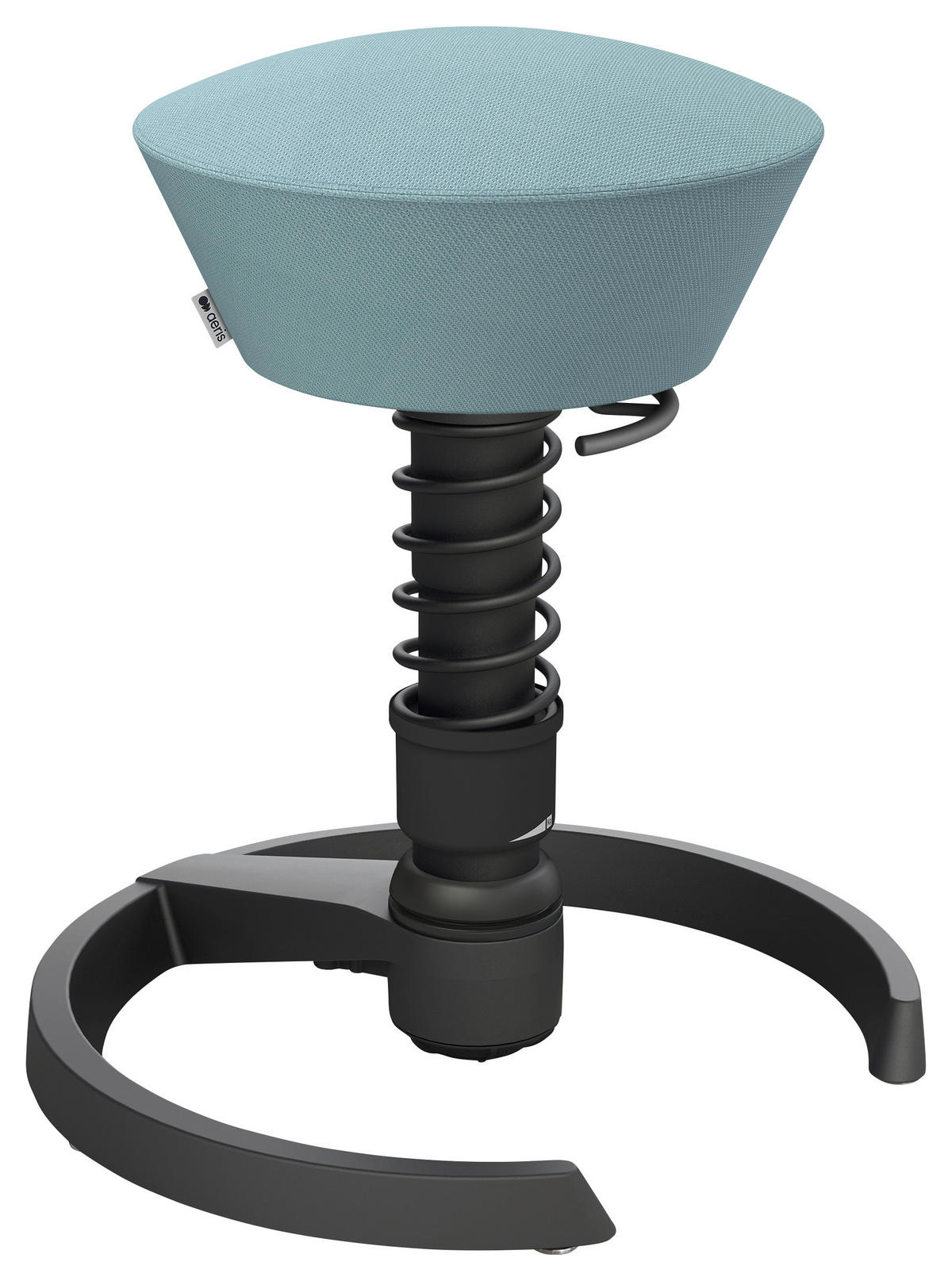 BÜROHOCKER 55/45,66/55 cm  - Pastellblau/Schwarz, Basics, Textil/Metall (55/45,66/55cm) - Aeris