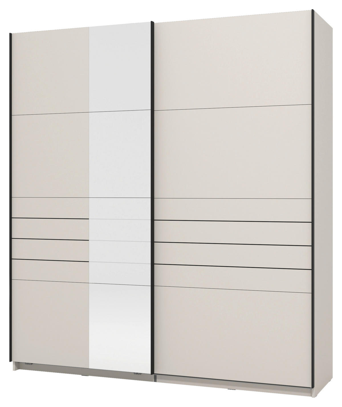 SKRIŇA S POS. DVER. – HOR.VED, kašmírová, 195/217,5/61 cm - čierna/kašmírová, Basics, kov/kompozitné drevo (195/217,5/61cm) - Xora