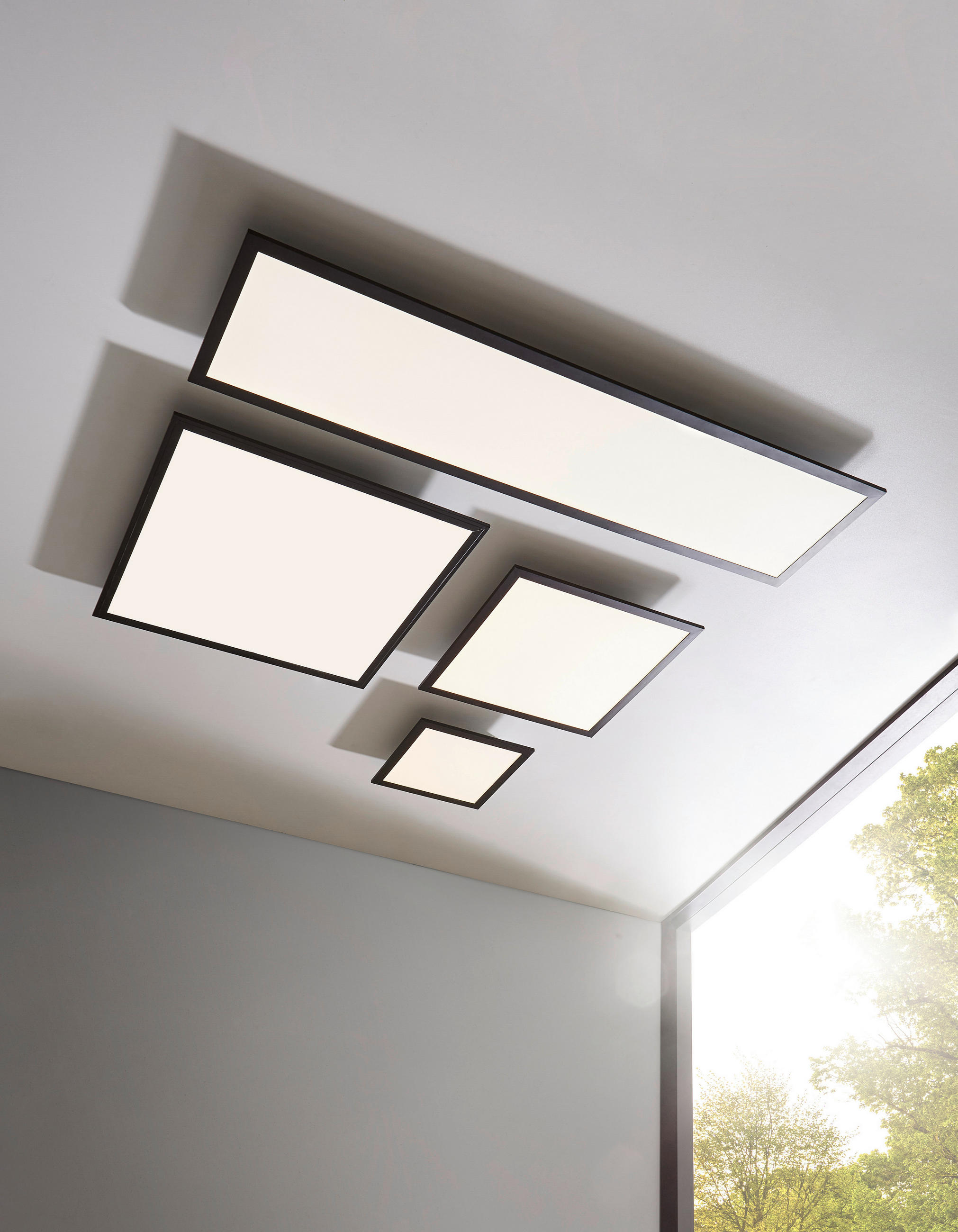 LED PANEL, 120/30/4,5 cm - čierna/biela, Basics, kov/plast (120/30/4,5cm) - Novel