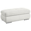HOCKER in Leder Weiss  - Weiss/Edelstahlfarben, Design, Leder/Metall (129/49/64cm) - Beldomo Speed