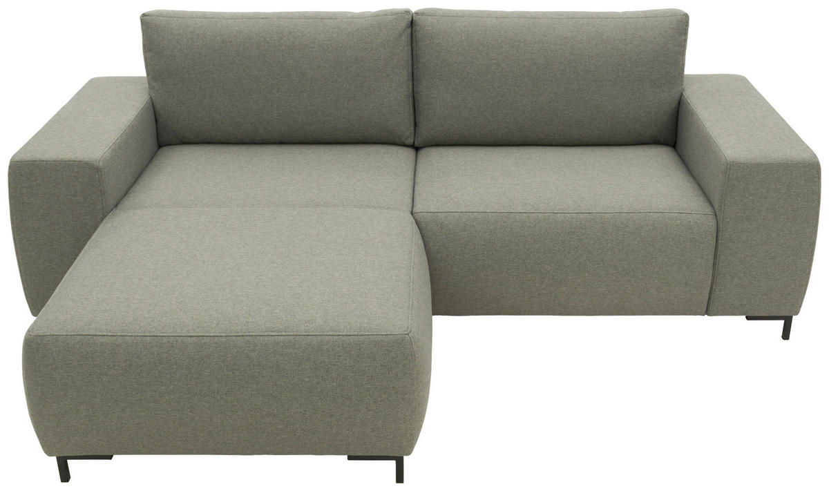 ECKSOFA in Webstoff Graubraun  242/160 cm  - Graubraun/Schwarz, Design, Textil/Metall (242/160cm) - LOOKS by W.Joop