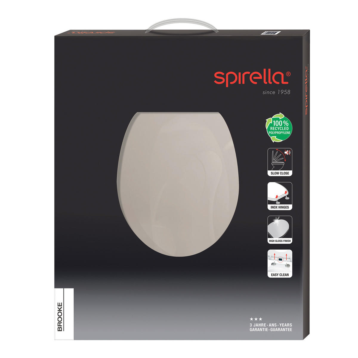 WC-SITZ Taupe  - Taupe, Basics, Kunststoff (38/5,5/46cm) - Spirella
