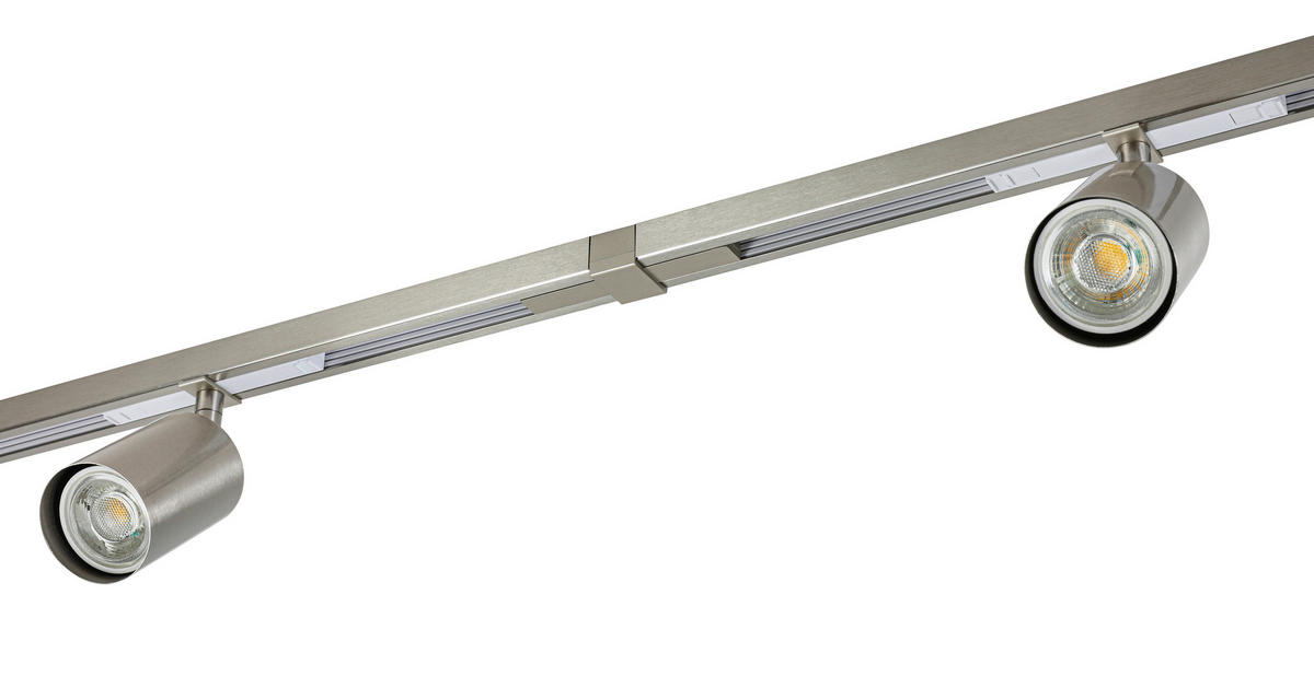 SCHIENENSYSTEM 210/5,5/14 cm  - Nickelfarben, Trend, Kunststoff/Metall (210/5,5/14cm) - Collett's Monde