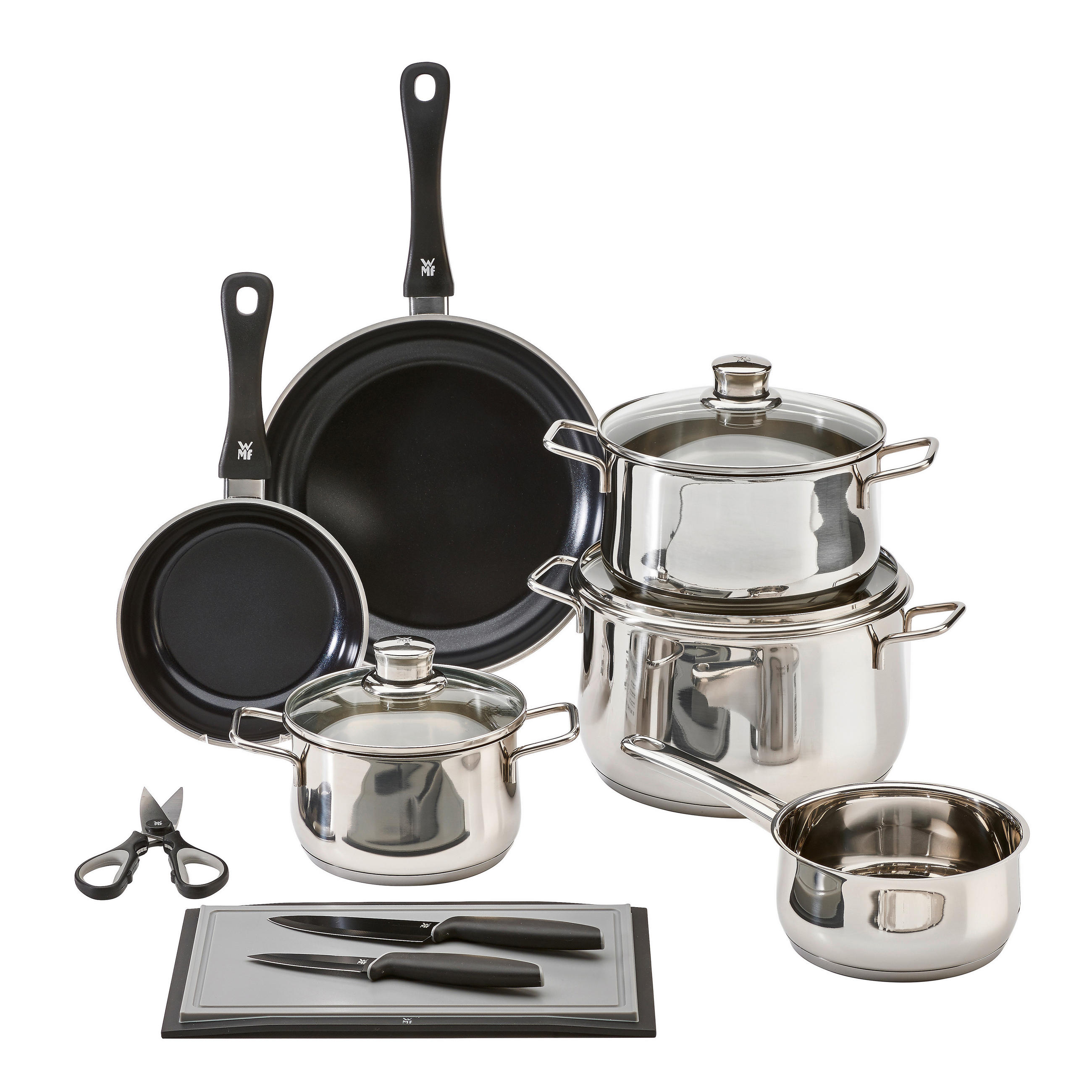 KOCHTOPFSET Diadem Plus Edelstahl 10-teilig - Edelstahlfarben, Basics, Glas/Metall - WMF