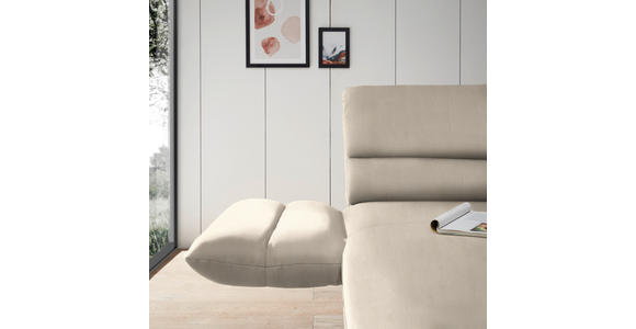 ECKSOFA  in Flachgewebe Magnolie  176-217/279-327 cm  - Magnolie/Schwarz, Design, Textil/Metall (176-217/279-327cm) - Dieter Knoll