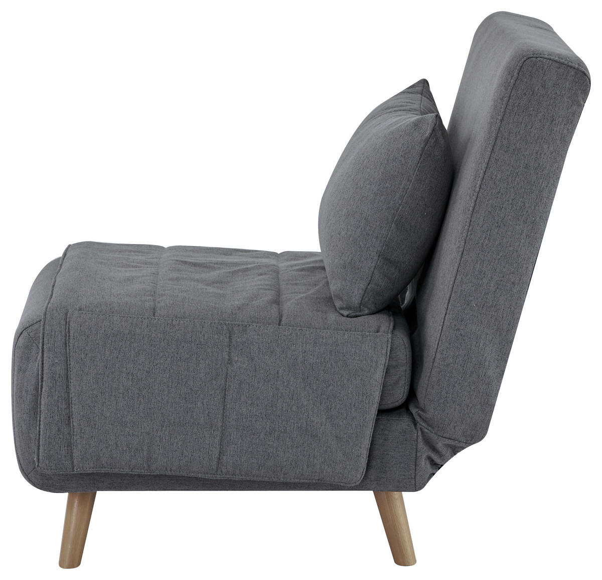 SCHLAFSESSEL Mikrofaser Dunkelgrau    - Dunkelgrau/Naturfarben, MODERN, Holz/Textil (77/81/90cm) - MID.YOU
