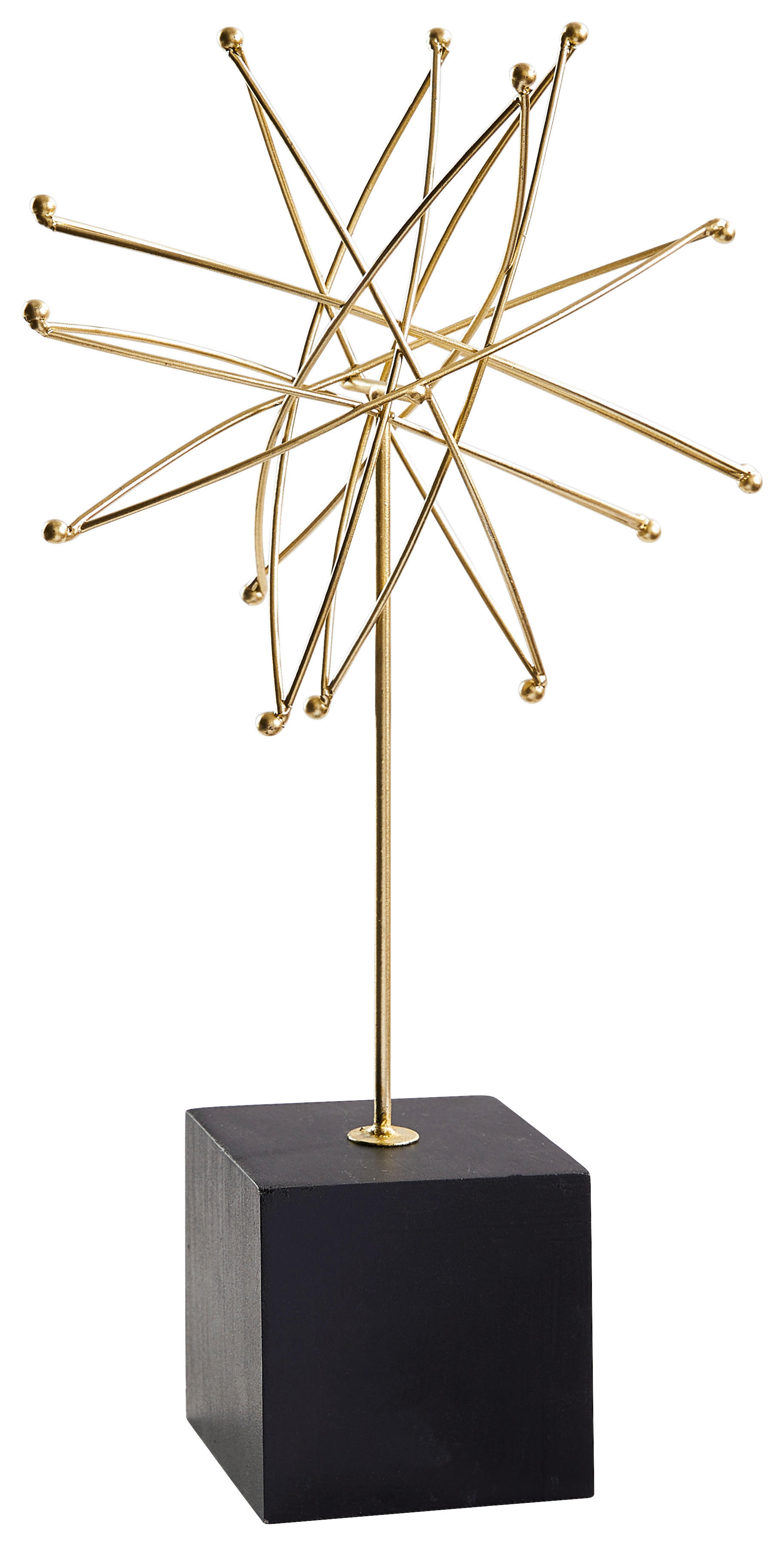 SKULPTUR - Goldfarben/Schwarz, Trend, Holz/Metall (18,5/35,5/10cm) - Ambia Home