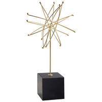 SKULPTUR - Goldfarben/Schwarz, Trend, Holz/Metall (18,5/35,5/10cm) - Ambia Home