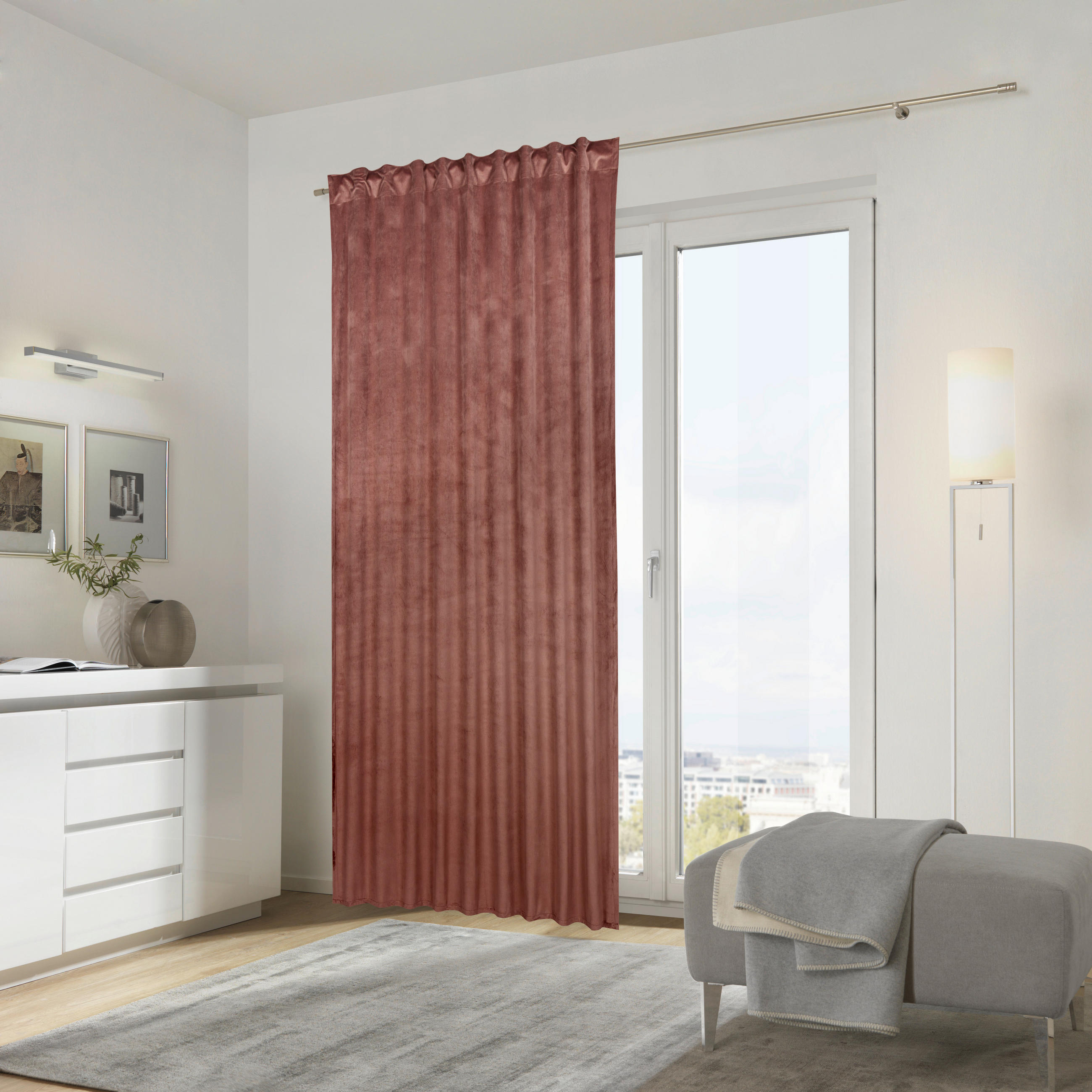 FERTIGVORHANG ZENATO 135/245 cm - Altrosa, KONVENTIONELL, Textil (135/245cm) - Ambiente