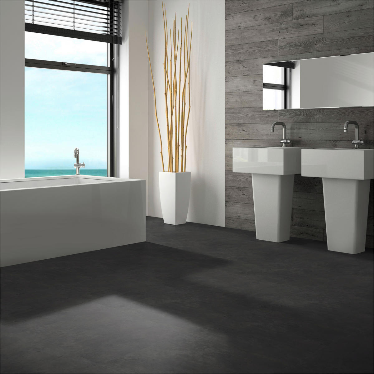 DESIGNBODEN Square  per  m² - Braun, Basics, Kunststoff (60/60/0.8cm)